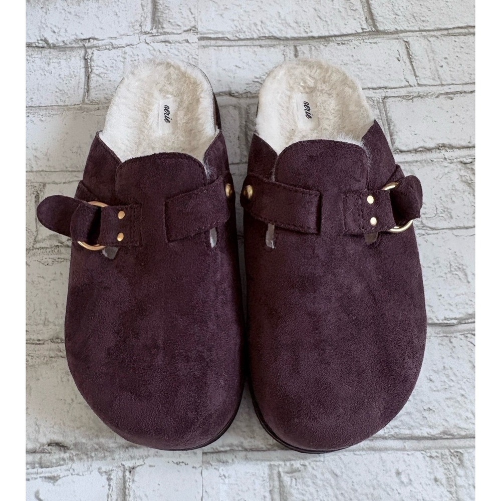 Aerie Suede Platfrom Clogs Brown Slip On New Sz 8